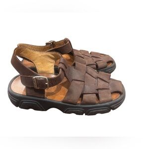 Asher Skyno Marine Brown Kids Leather Sandals Size 32 EU 1 US